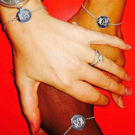 Personalized Round Disc Bracelet with Engraving