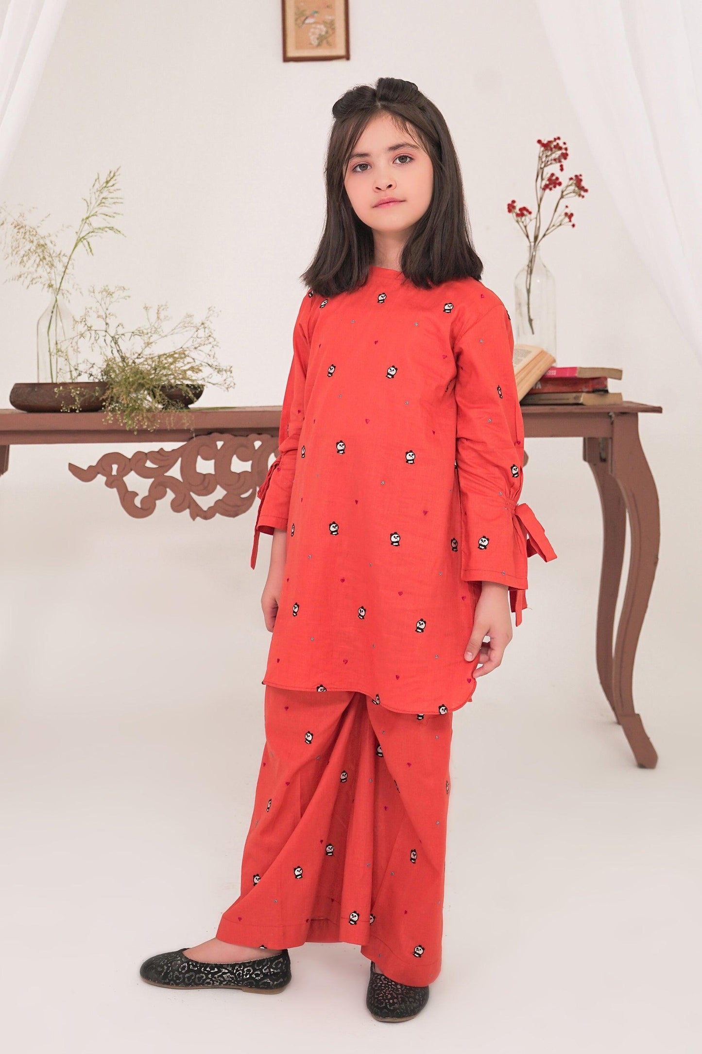 2PC Girl - Embroidered Cotton Suit