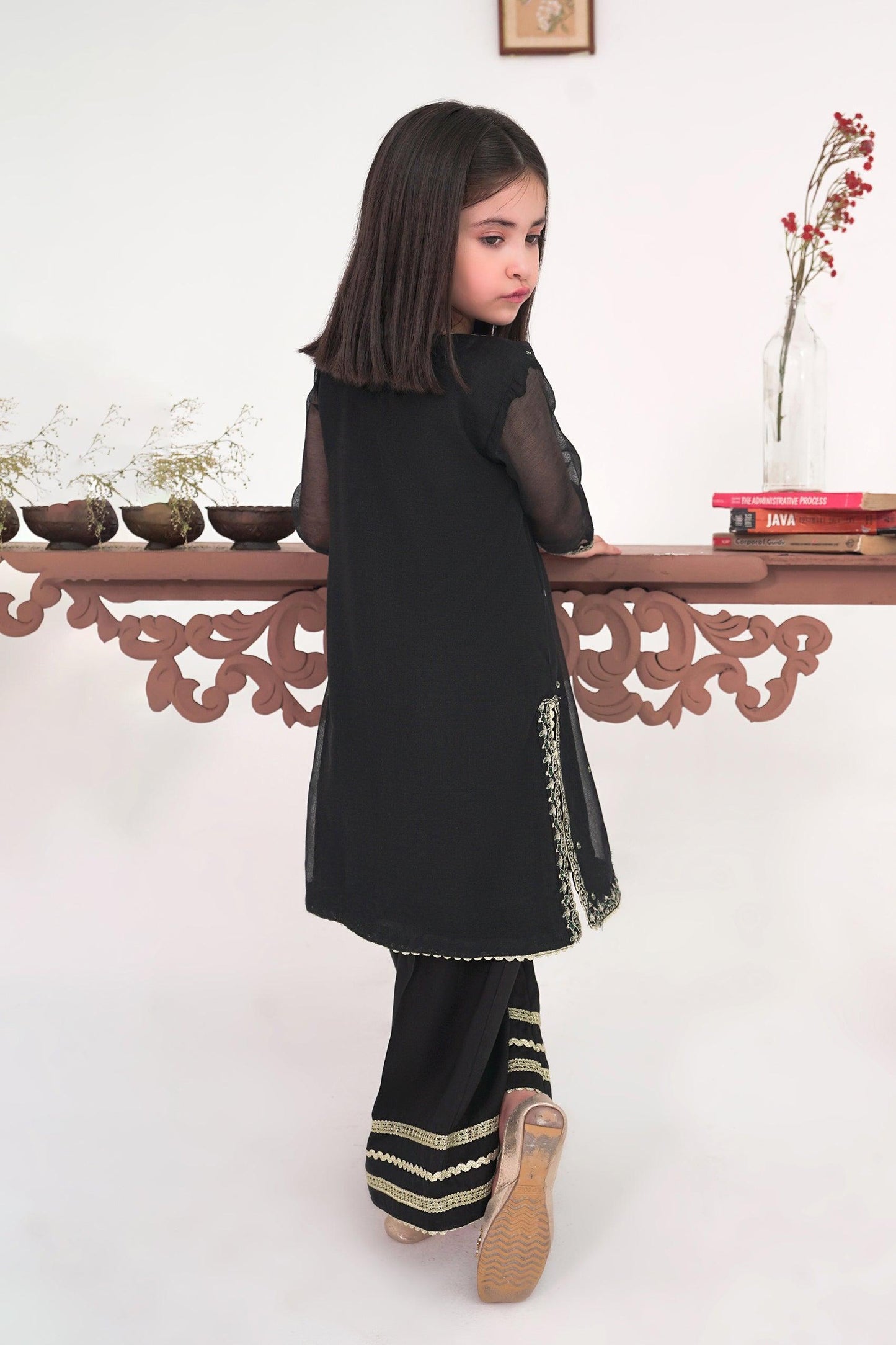 2PC Girl - Embroidered Cotton Net Suit