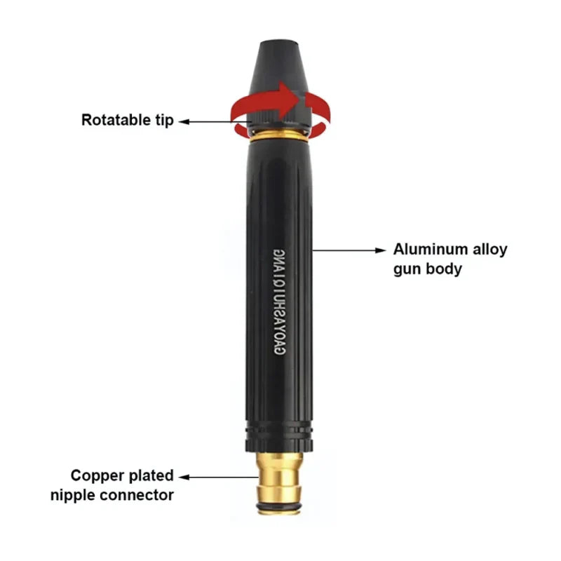 High-pressure Metal Brass Adjustable Nozzle Water Spray Gun + Hand Adjustable Clamp