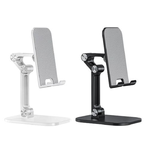 Adjustable Cell Phone Holder, Fully Foldable Mobile Phone Desk Stand