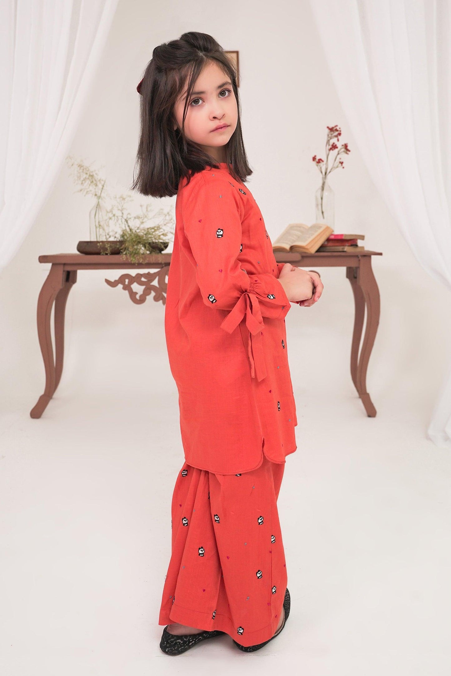 2PC Girl - Embroidered Cotton Suit