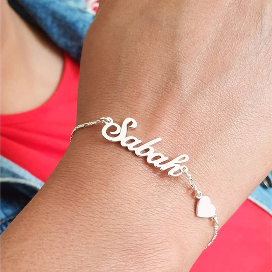 Customized Name Bracelet with Heart