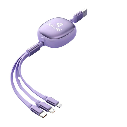 Kisonli 3-in-1 Micro USB Type-C and iPhone Charging Cable